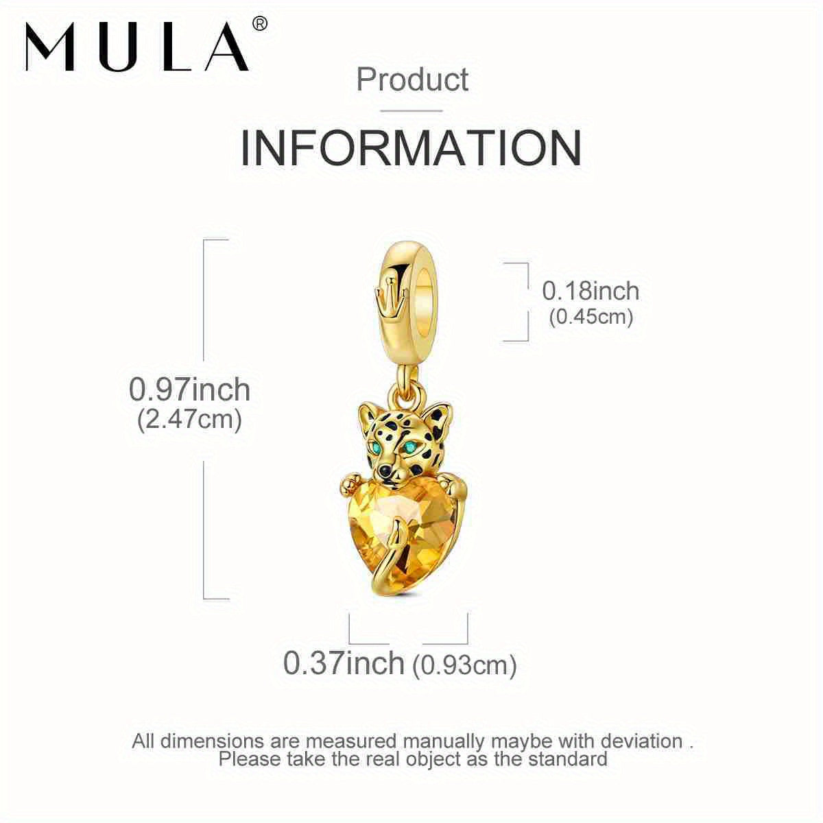 14K Golden Plated Golden Leopard Jewelry Charm for Bracelet