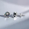Classic Claw 6-Prong Platinum Certified Moissanite Earrings