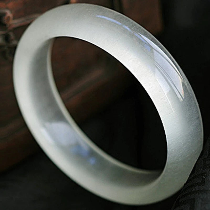 White Quartzite Jade Afghan Bangle Silk Jade Bangle