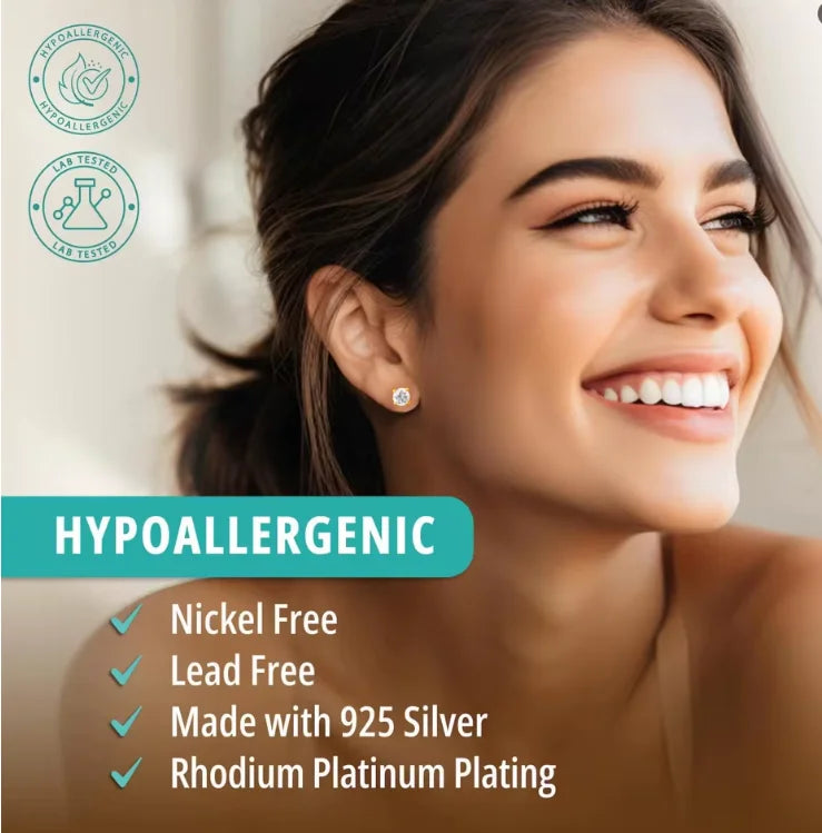 Moissanite Stud Earrings 0.5-3CT 18K Gold Plated S925 Sterling Silver VVS1 Lab Diamond Unisex Jewelry