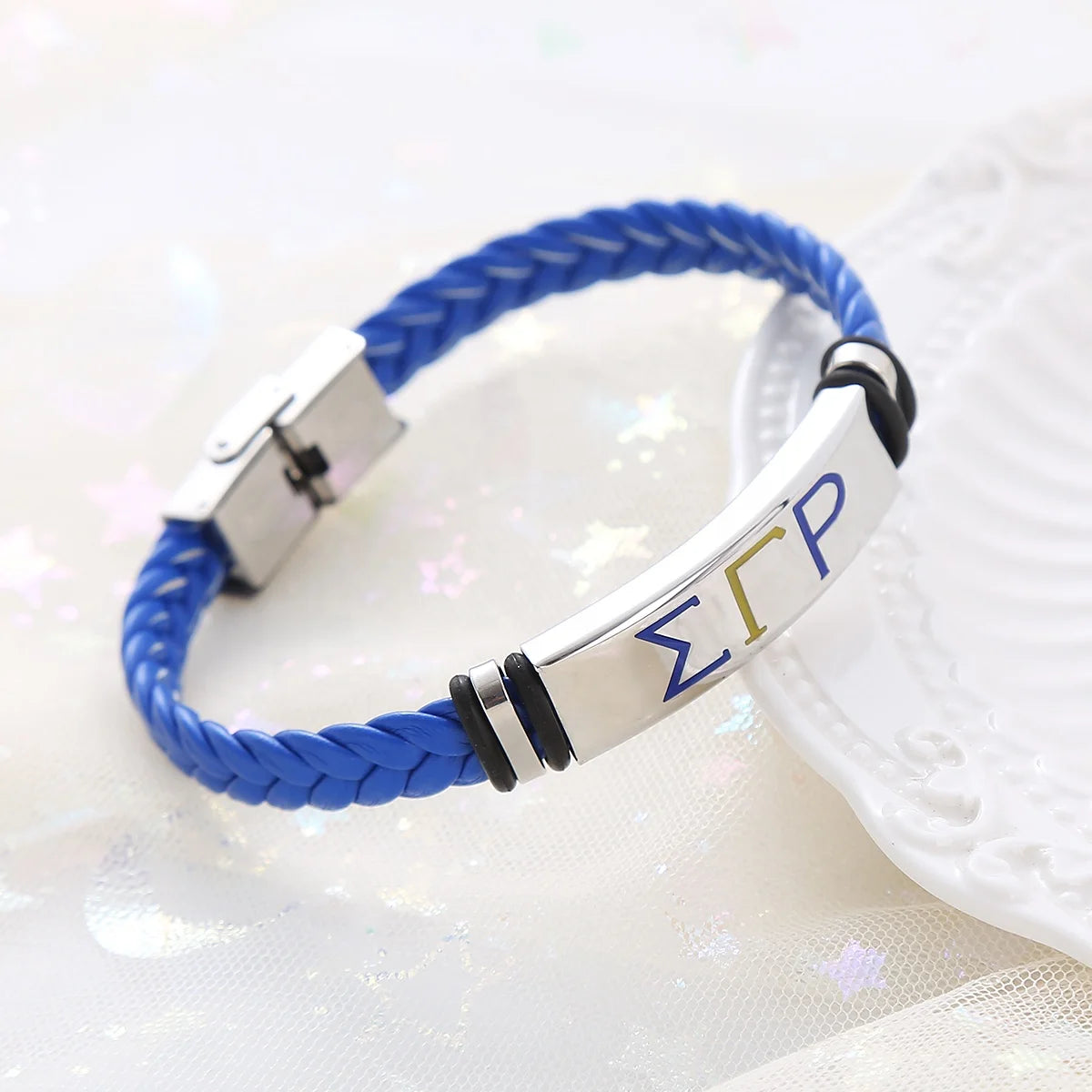 Personalized Custom Fashion Stainless Steel Greek Letter Sigma Gamma Rho Bracelet Women Jewelry