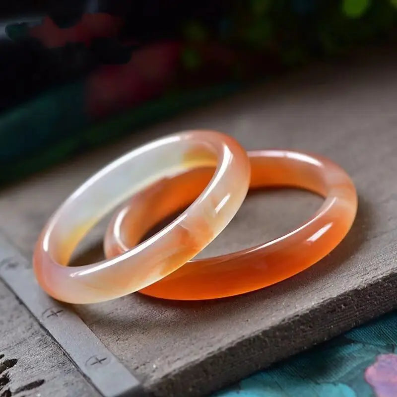 Red Chalcedony Bangle Natural Stone Jade