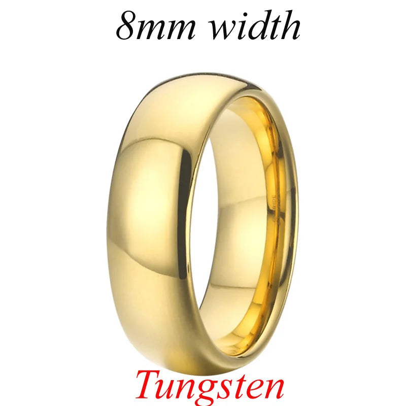 Gold Color Alliances 6/8MM Titanium Stainless Steel Tungsten Men's Wedding Ring