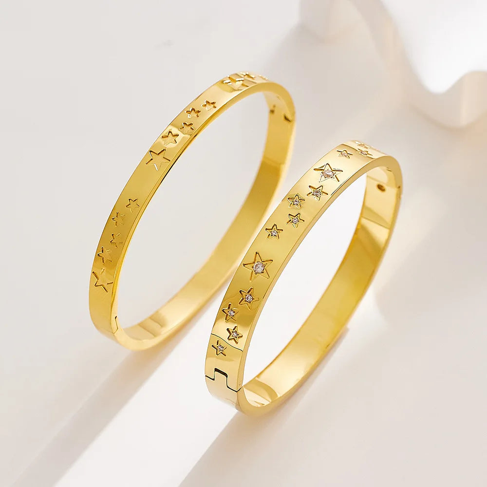 Waterproof 18KT Yellow Gold Bangle