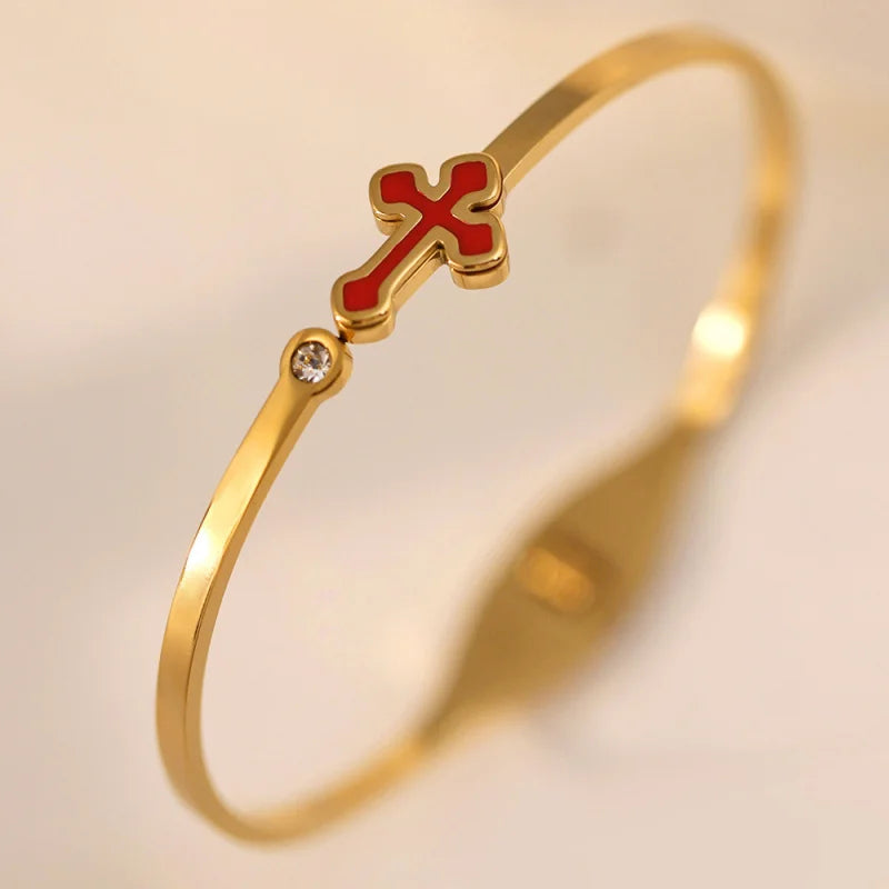 Cross Women's High Grade Gold Stainless Steel Bracelet