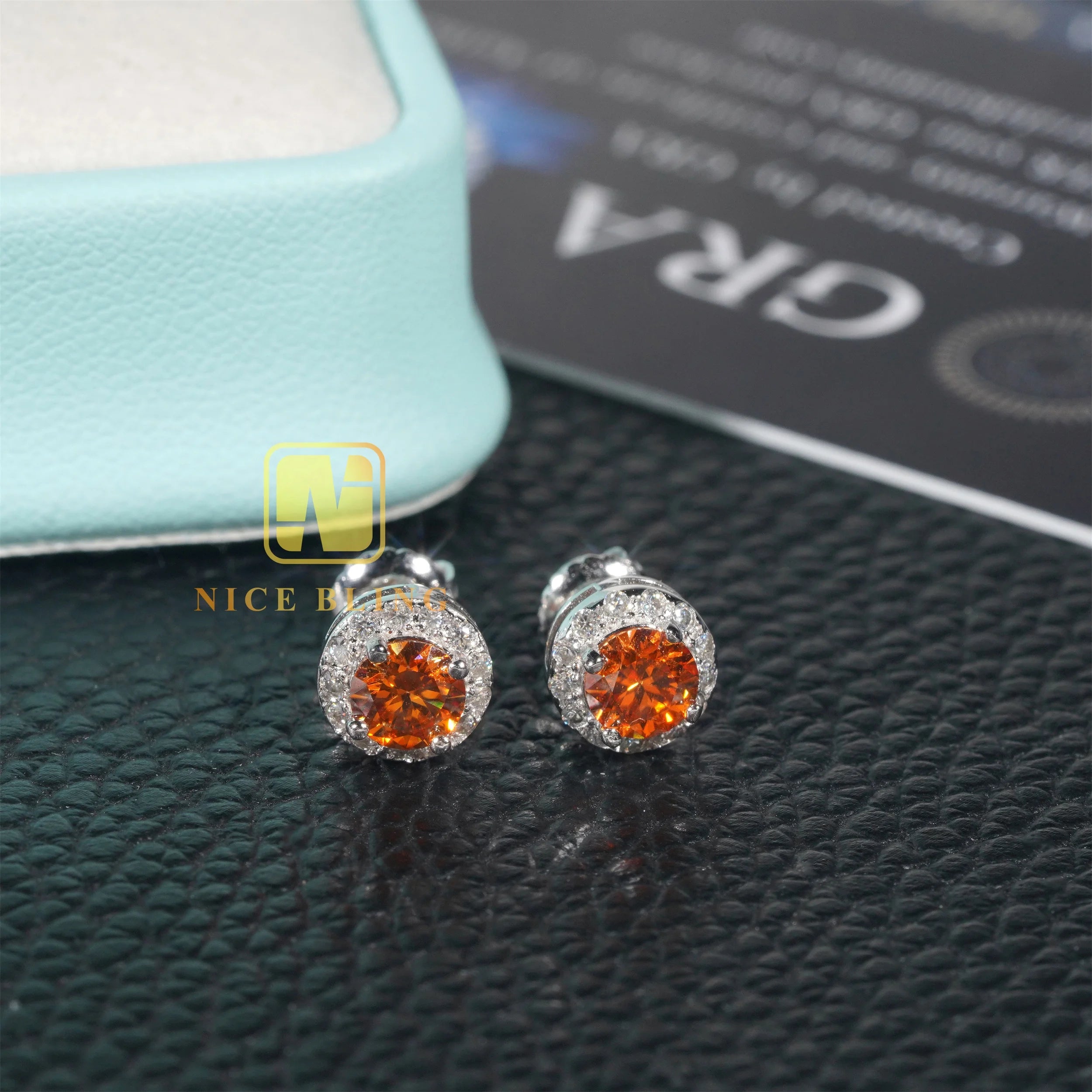 5MM Moissanite Lab Diamond Silver Earrings Color Options