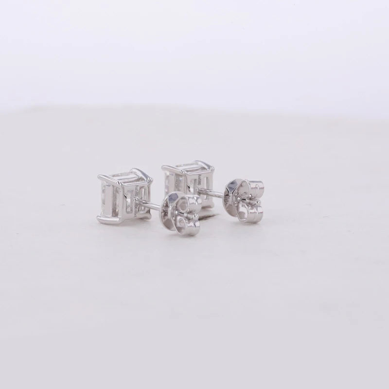 1 Carat DEF VS VVS IGI Certified 10KT 14KT 18KT White Gold Push Back Earrings