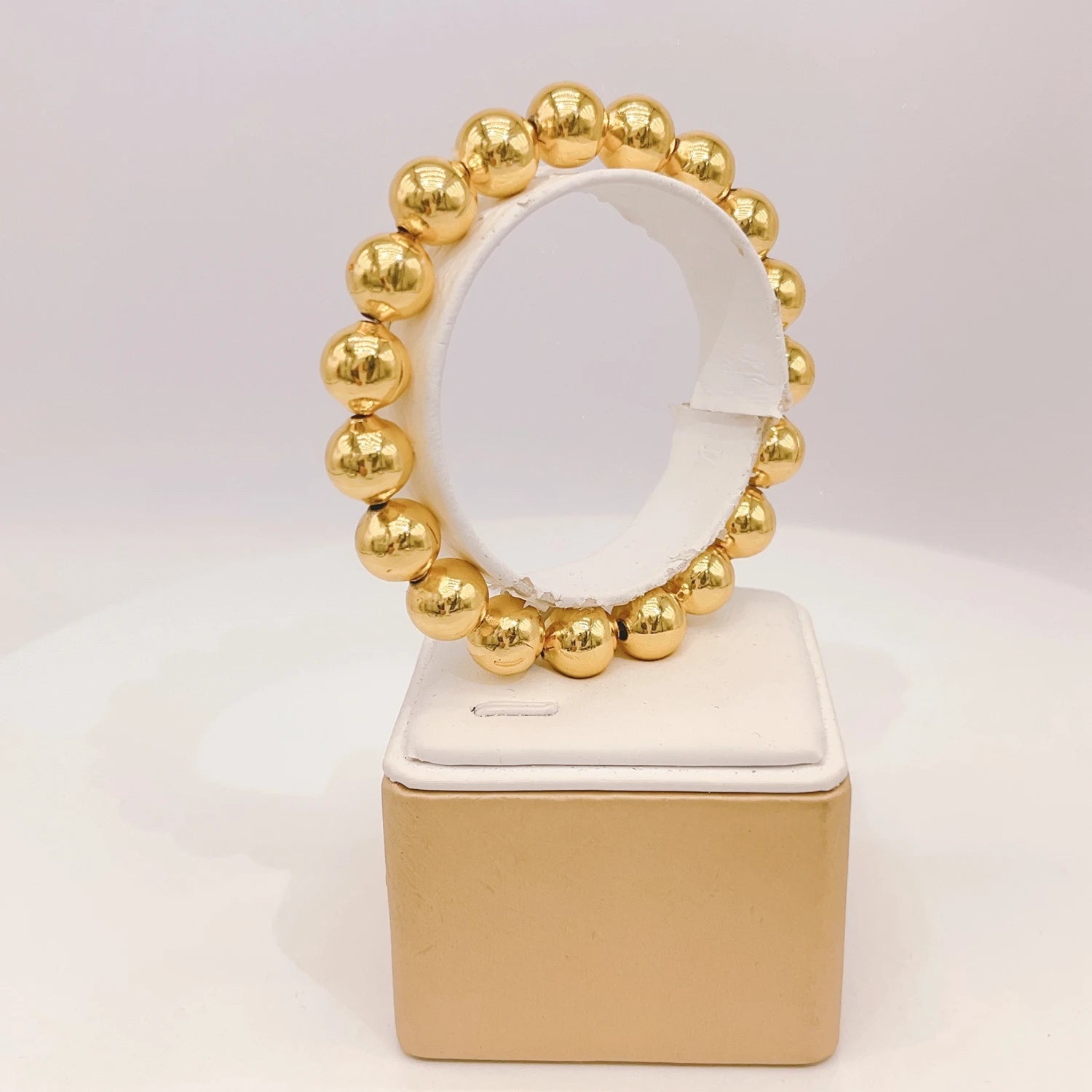 24KT Plated Gold Pearls Glossy Shine Bracelet