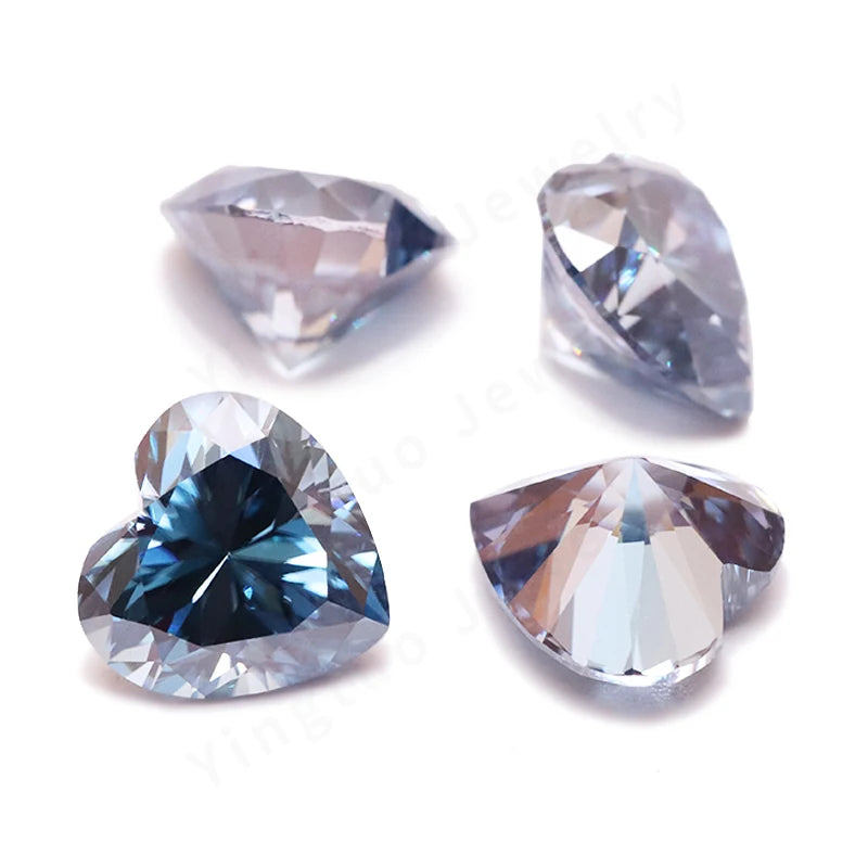 Fancy Cut VVS1 Blue Colored Moissanite Loose
