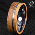 8MM Tungsten Ring Whiskey Barrel Wooden Wedding Ring
