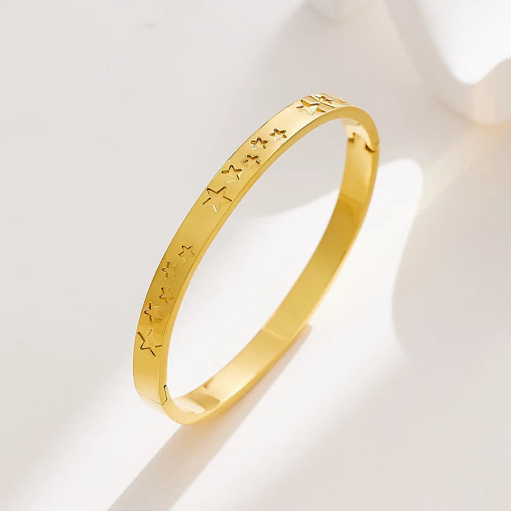 Waterproof 18KT Yellow Gold Bangle