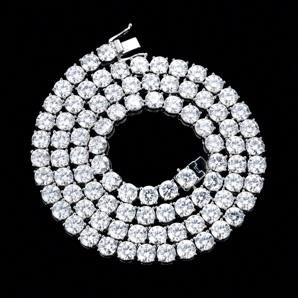 3mm 4mm 2mm S925 Sterling Silver Tennis Chain White Gold Plated Women LAB Diamond Jewelry VVS Moissanite Bracelet Men Necklace