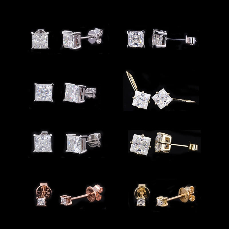 1 Carat DEF VS VVS IGI Certified 10KT 14KT 18KT White Gold Push Back Earrings