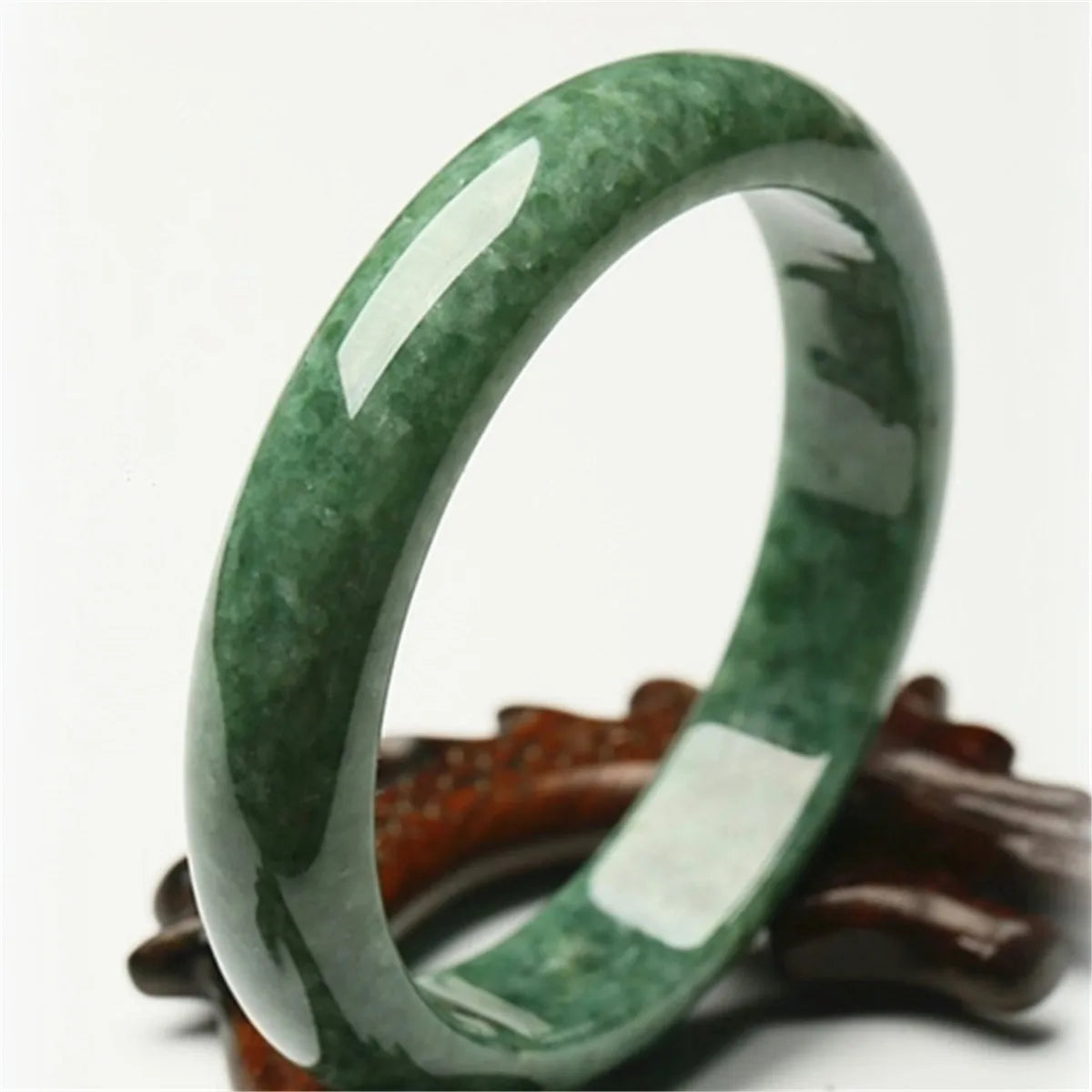 Chinese Natural Green Jadeite Jade Gem Bangle 60-62MM