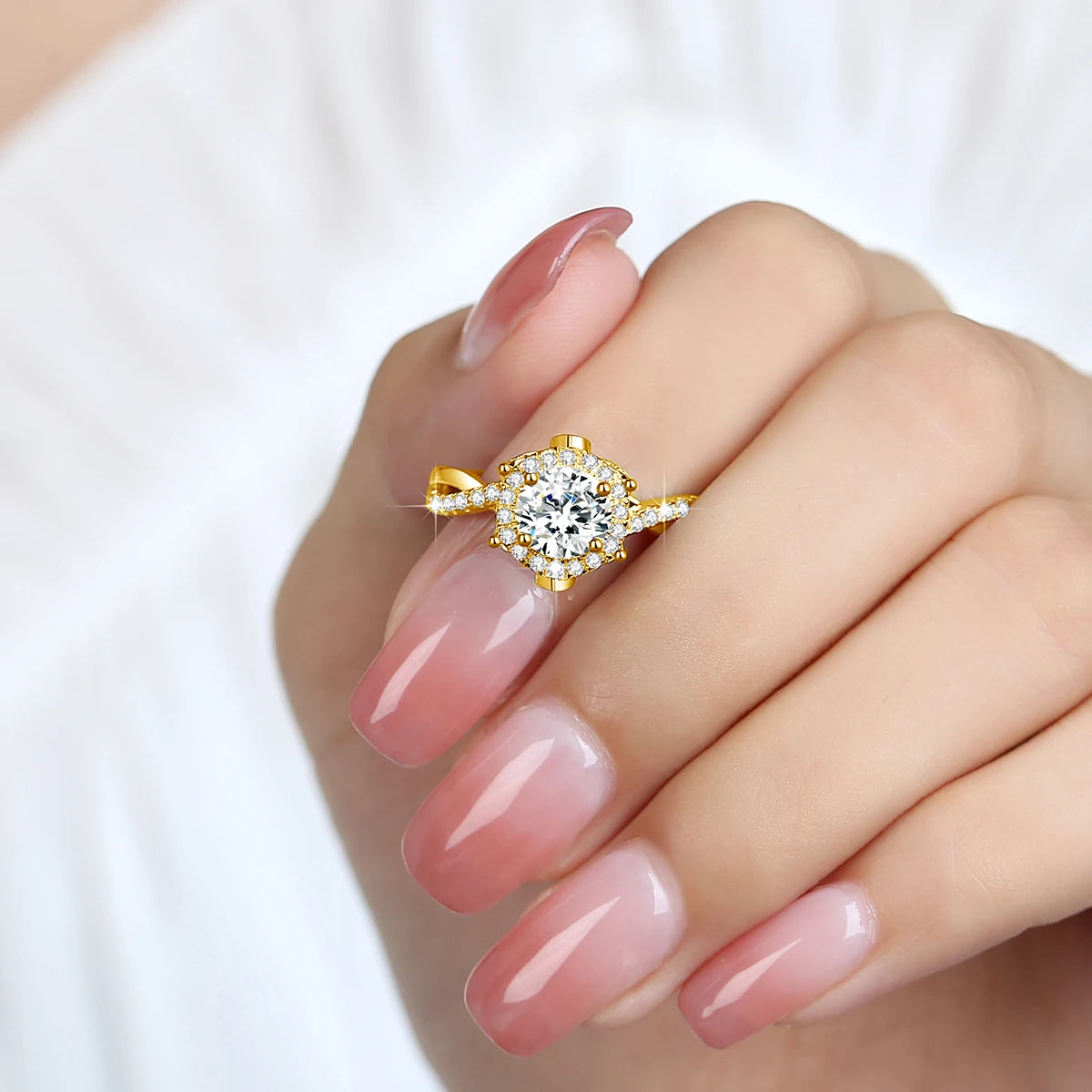 925 Sterling Silver Classic D Color VVS 1 Carat Moissanite Lab Diamond Ring