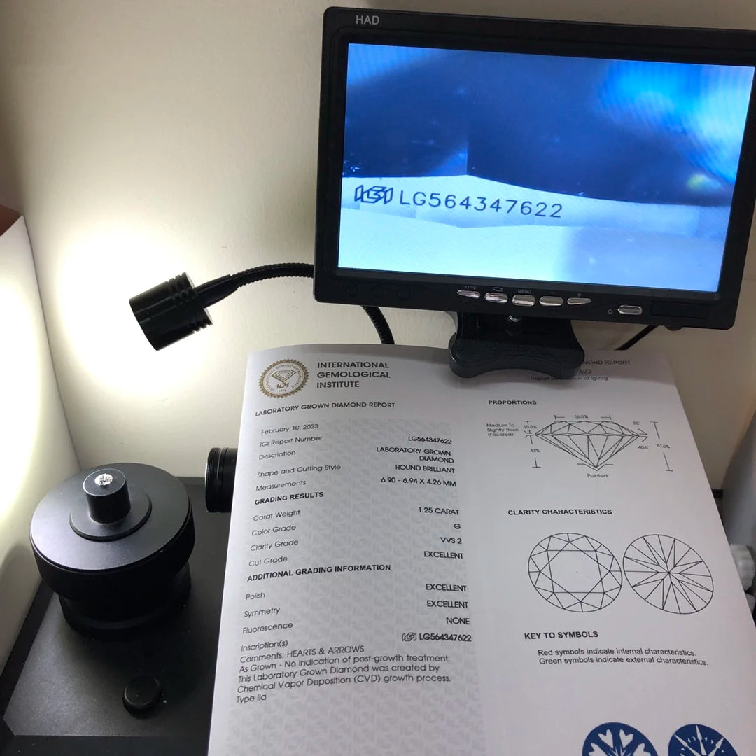 1.25 Carat G VVS2 Lab Diamond RD Diamond