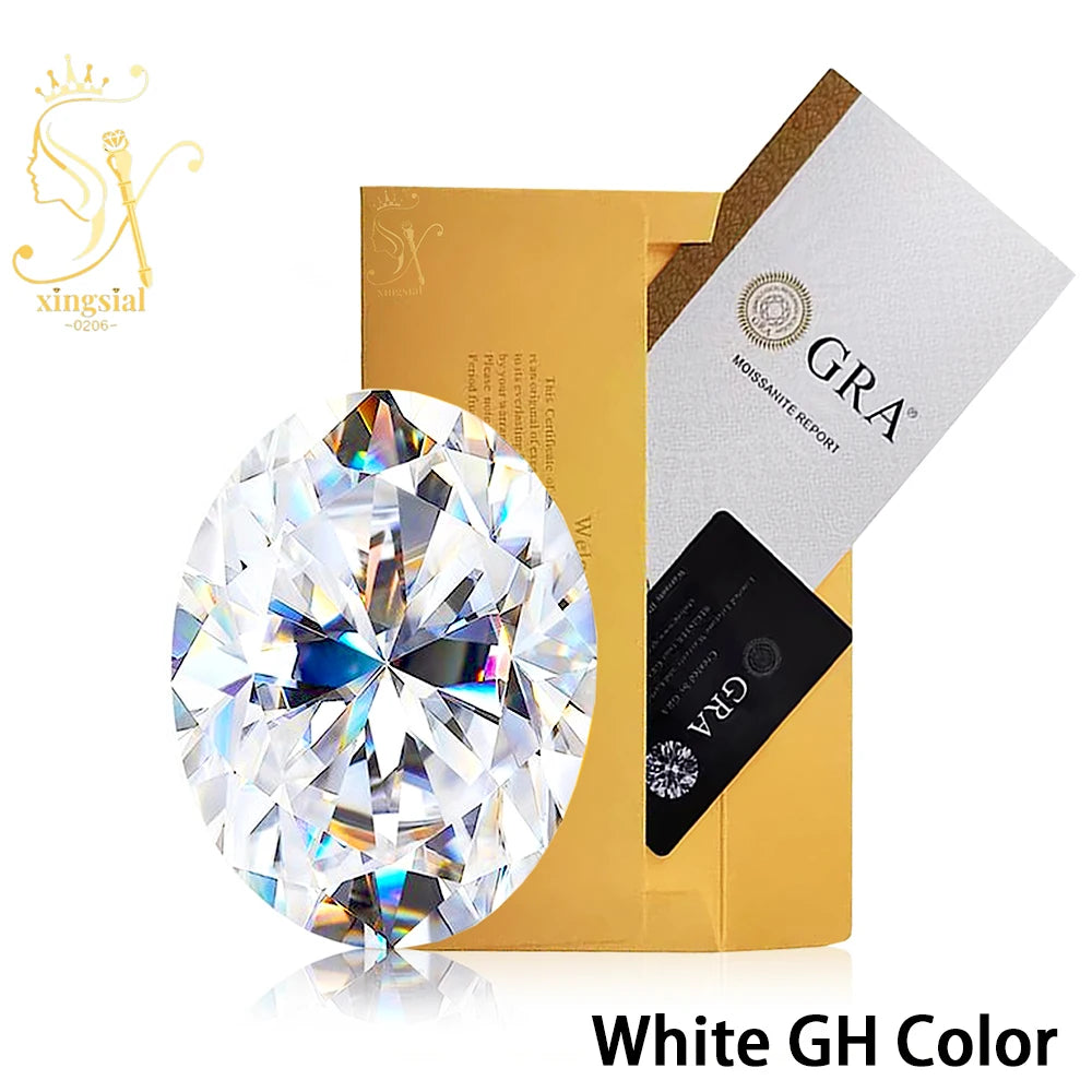 0.5- 5 Carat Certified VVS1 Oval Cut D Color Loose Moissanite Stones