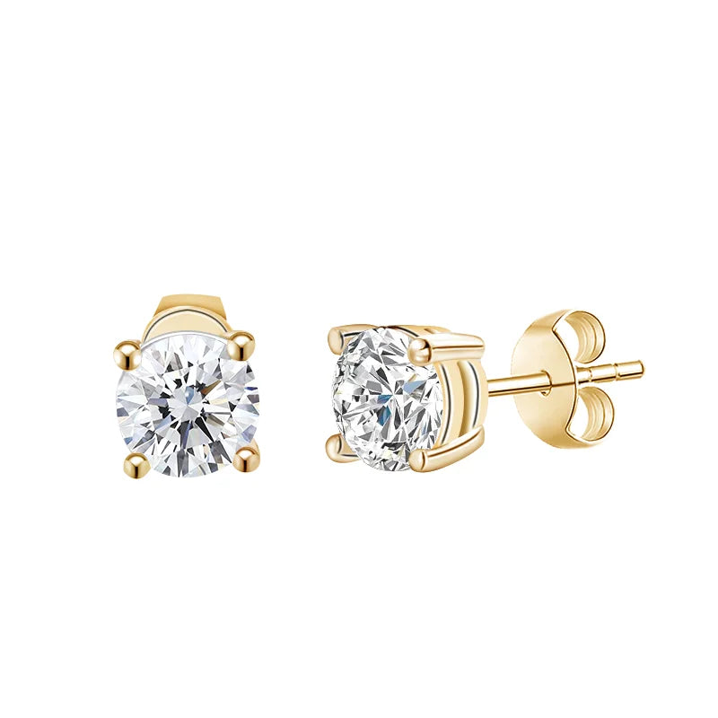 1 Carat- 2 Carat 10KT Solid Gold Lab Grown Diamond Earrings