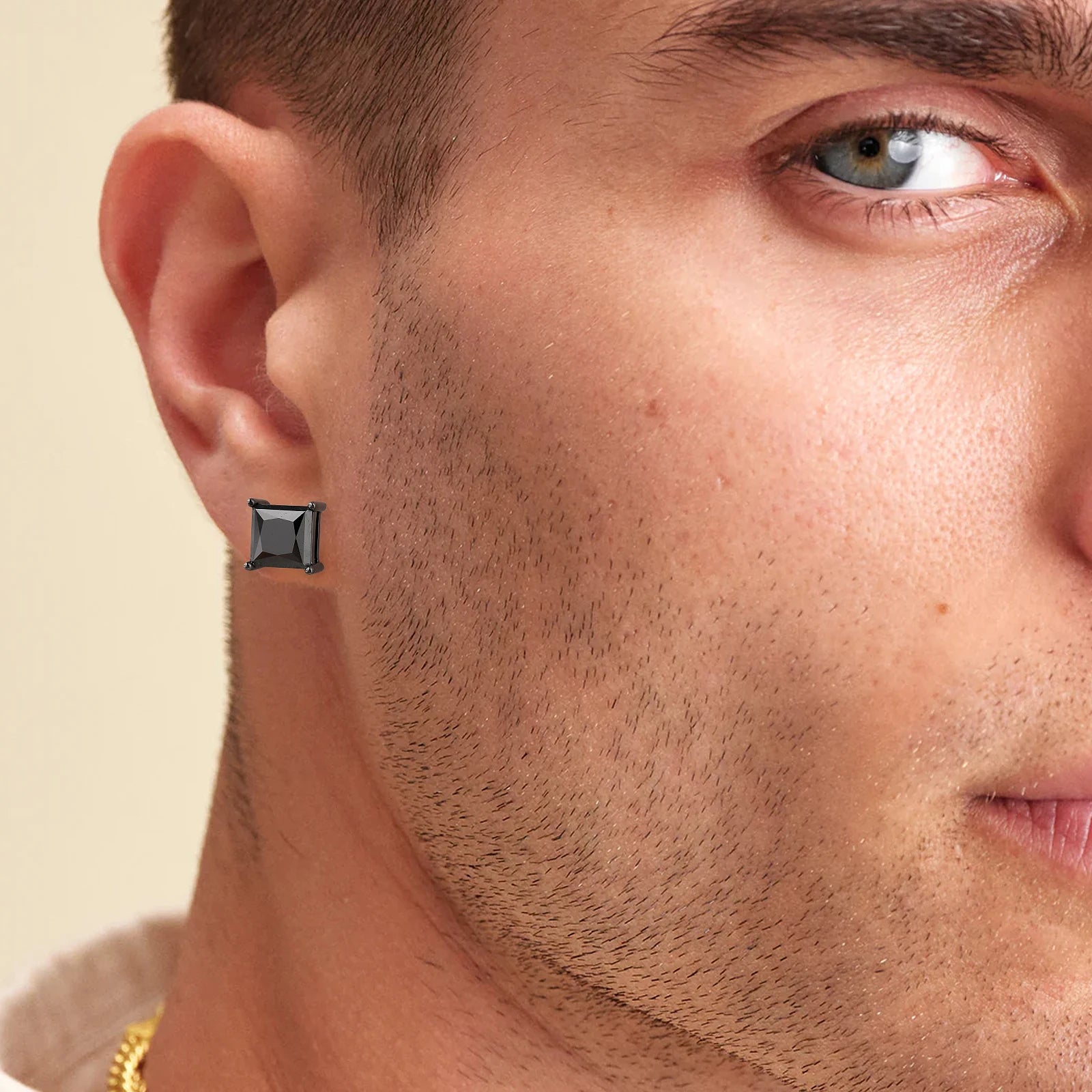 925 Sterling Silver VVS GRA 2.0CT Moissanite Stud Earrings Black Princess Cut