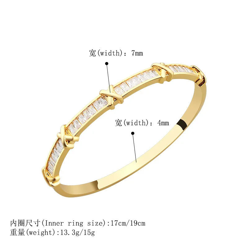 XO Baguette Gold Bracelet Rose Gold Fashionable Bangles