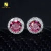 5MM Moissanite Lab Diamond Silver Earrings Color Options