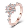 10KT Solid Rose Gold Lab Diamond Engagement Ring Elegant Design Snow Flower Lab Grown Diamond Ring for Christmas Gift