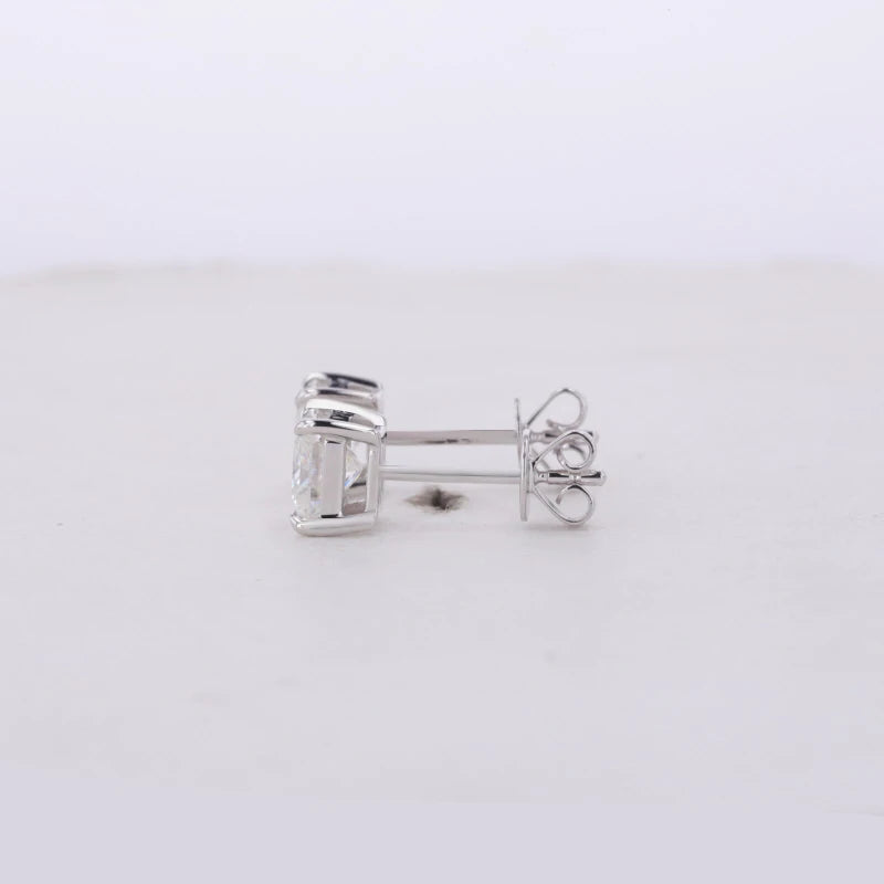 1 Carat DEF VS VVS IGI Certified 10KT 14KT 18KT White Gold Push Back Earrings