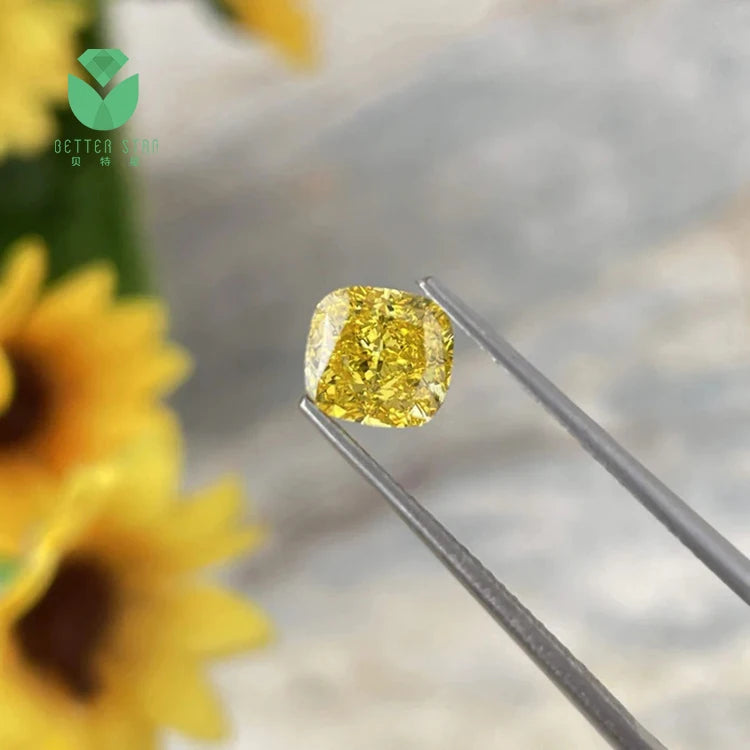 Yellow Loose Cushion Lab Grown Diamond