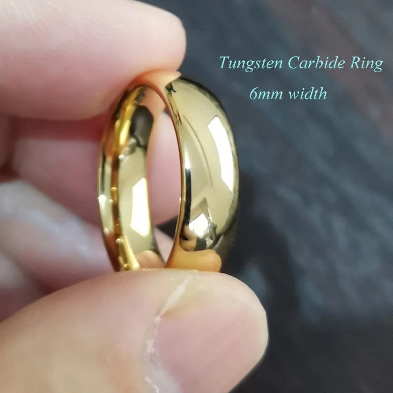 Solid Tiger Striped 8MM Tungsten Carbide Ring