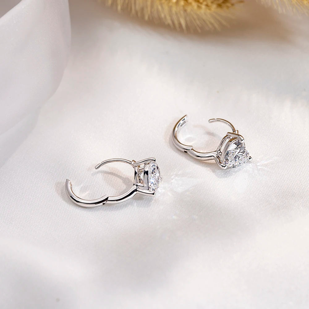 18KT IGI Certified 1 Carat Lab Diamond Lab Grown Diamond Solitaire Heart Earrings