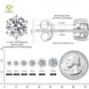 0.5- 3 Carat Moissanite VVS Certified 14KT White Gold Lab Diamond Stud Earring