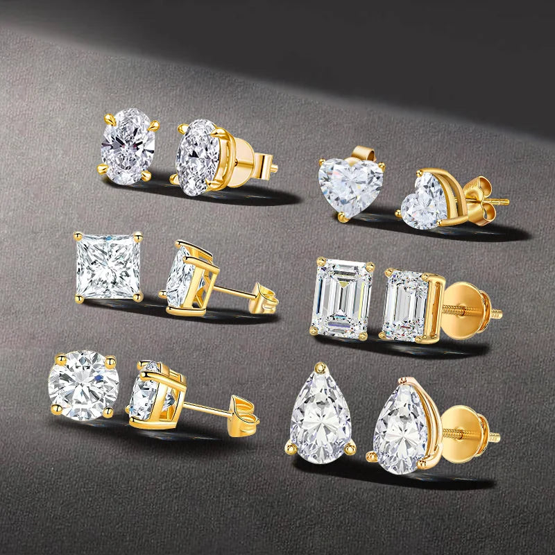 14KT Solid Gold Fancy Cutting Lab Diamond Earrings