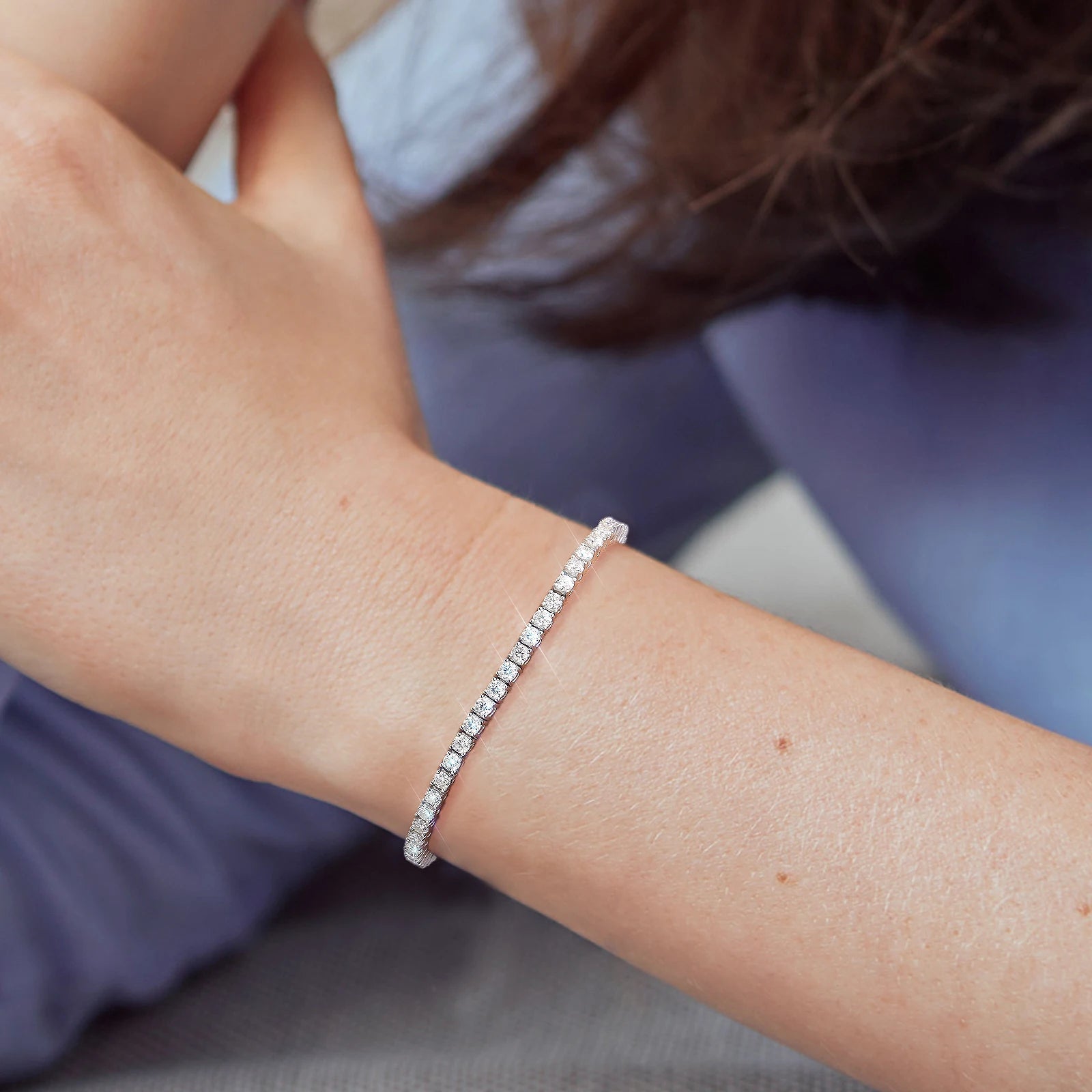 3mm 4mm VVS Moissanite Chain 925 Sterling Silver White Gold Plated Women Men GRA Certified Mossanite Lab Diamond Tennis Bracelet