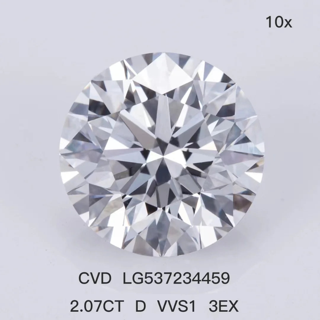 2.07 Carat D VVS1 IGI Certificate Lab Grown Diamond Round