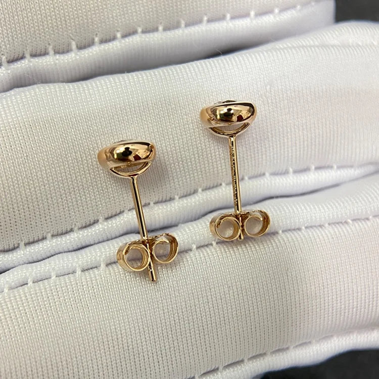 18KT Rose Gold Bezel Set Bubble 0.5 CTW Diamond Stud Earrings