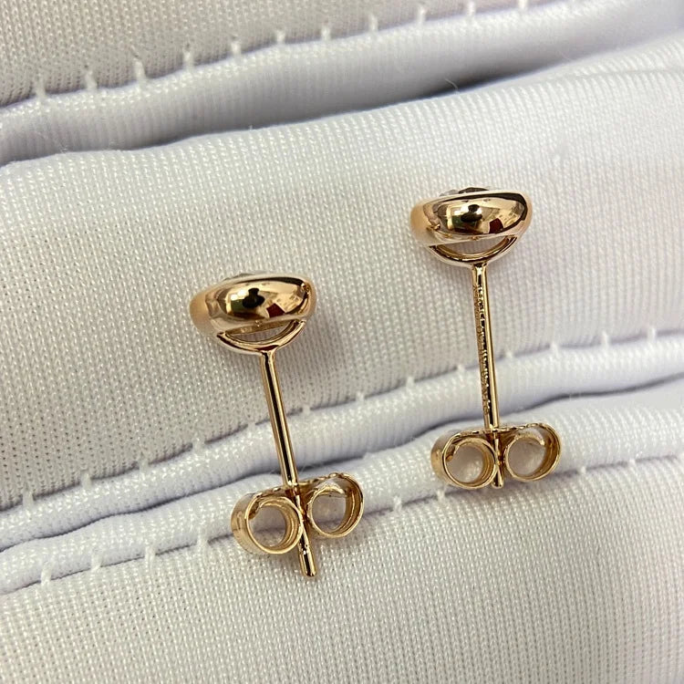 18KT Rose Gold Bezel Set Bubble 0.5 CTW Diamond Stud Earrings