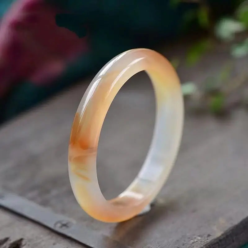 Red Chalcedony Bangle Natural Stone Jade