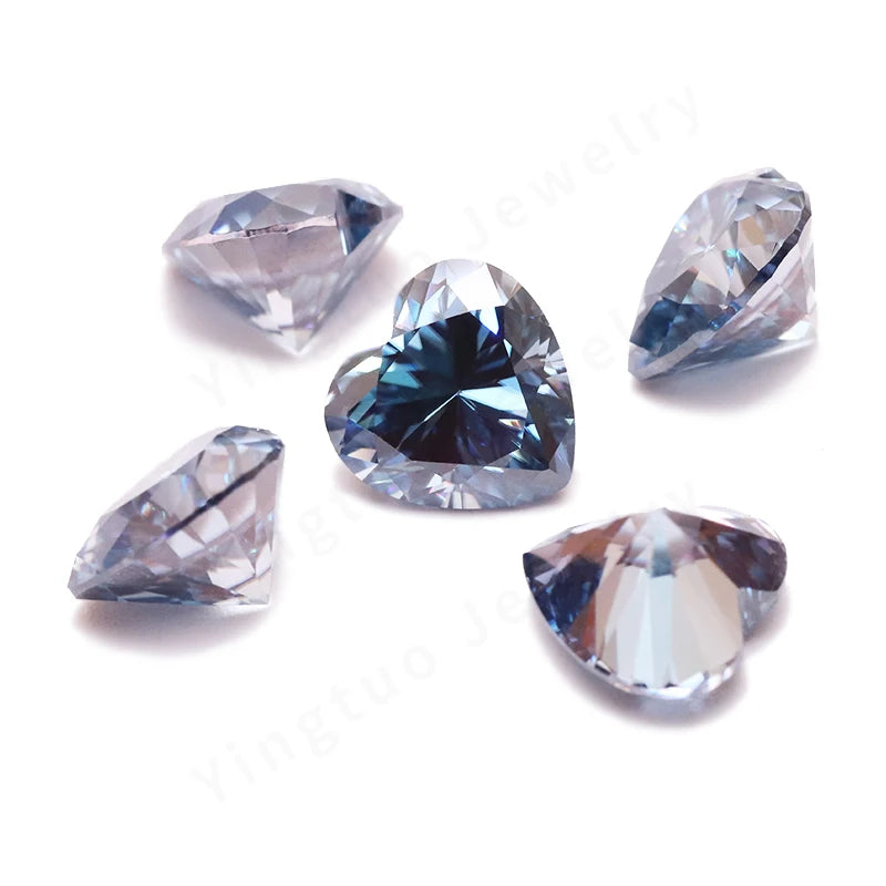 Fancy Cut VVS1 Blue Colored Moissanite Loose
