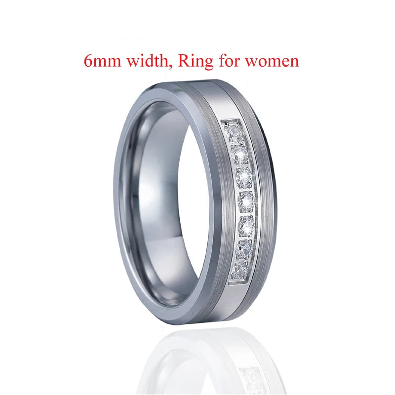 Solid Tiger Striped 8MM Tungsten Carbide Ring