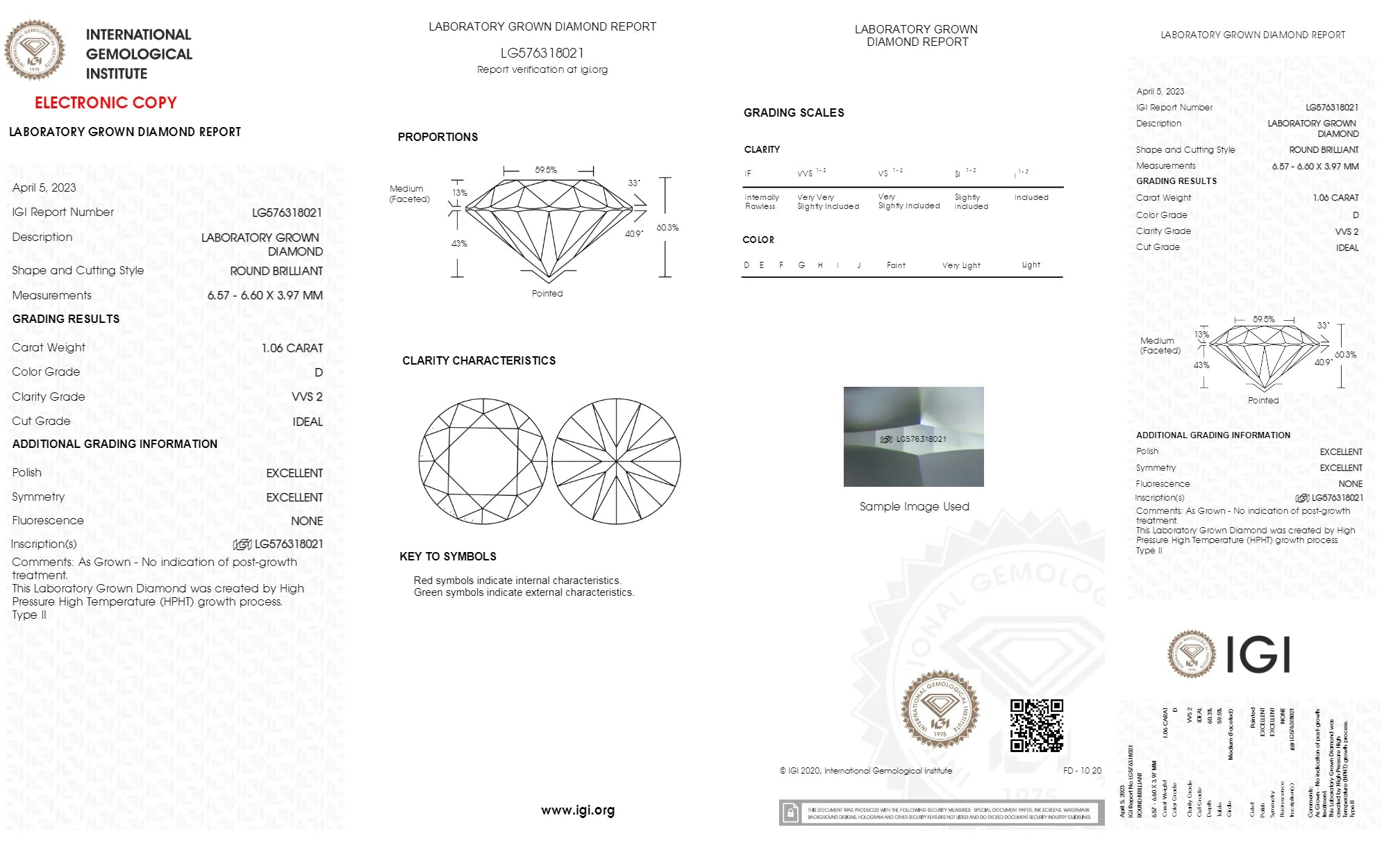VVS D Color Cheap IGI Lab Made 1 Carat Lab Diamond