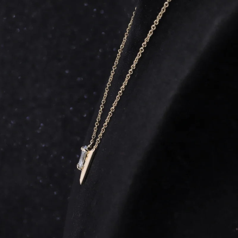 14KT Yellow Gold 0.7ct DEF VS VVS OVAL Claw Setting Pendant 45cm Lab Diamond Solitaire Necklace