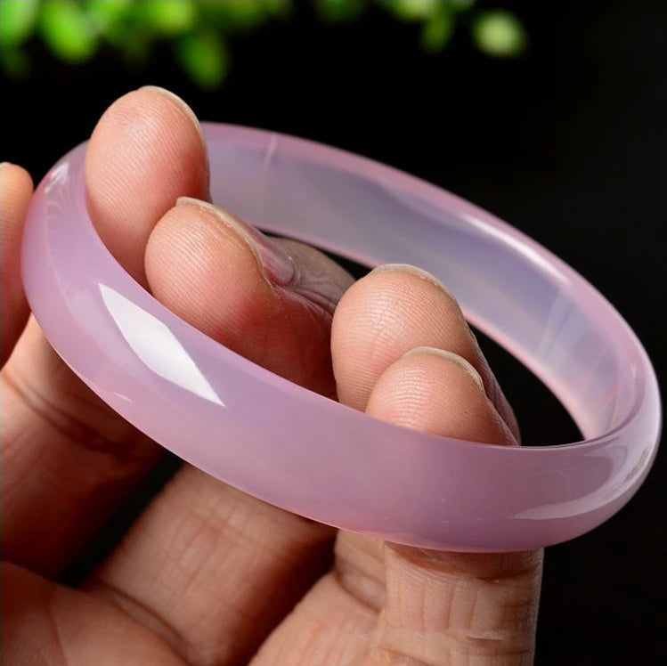 Natural Pink Chalcedony Bangle Jade