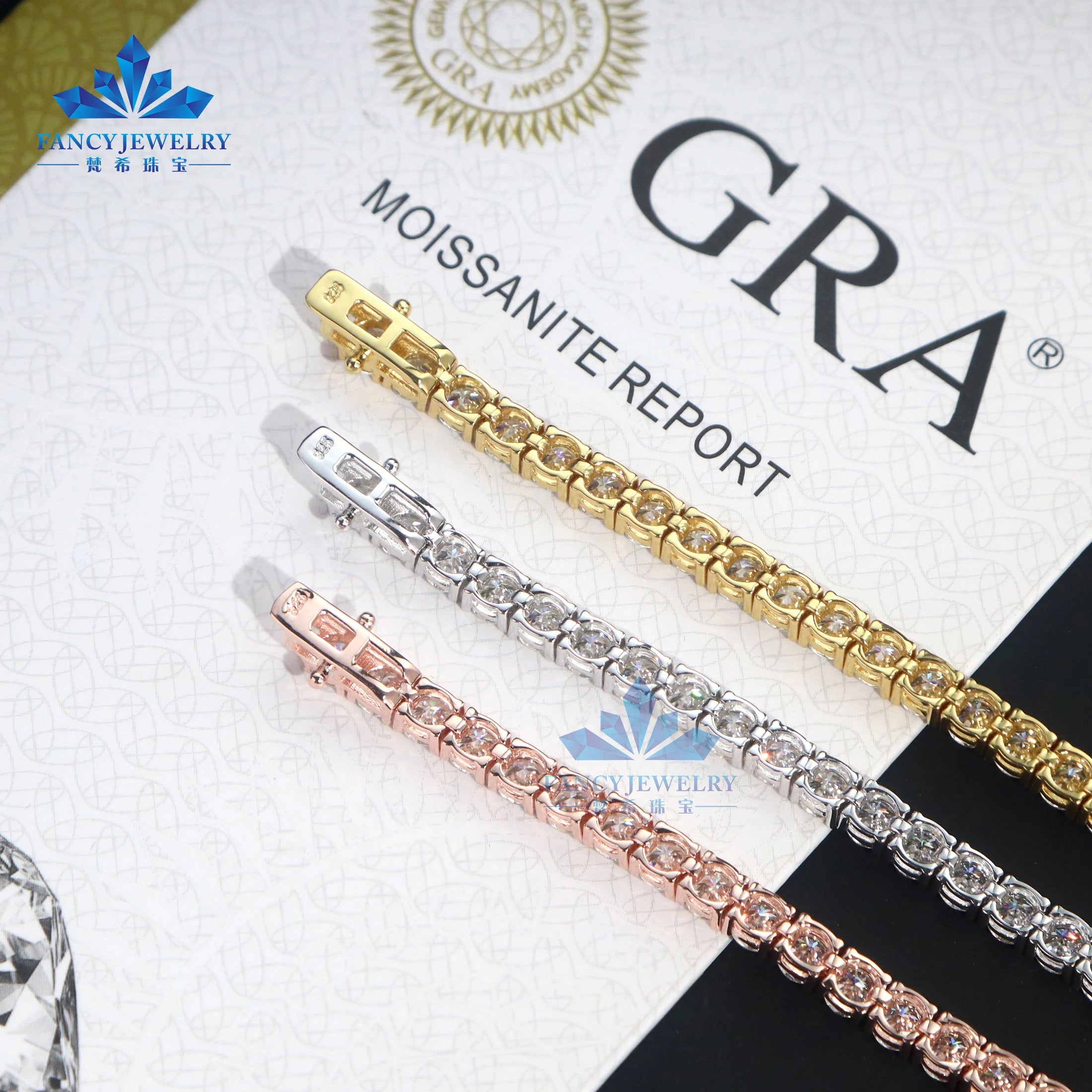 Moissanite Cuban Fine 2mm 3mm 4mm S925 Silver D VVS Lab Diamond Tennis Bracelet