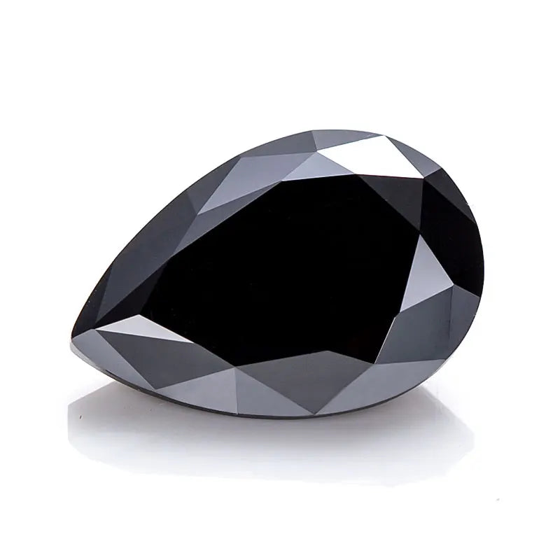 Fancy Pear Cut Moissanite BLACK Diamond Lab Grown