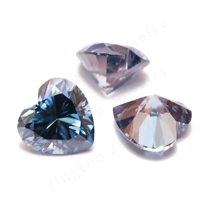 Fancy Cut VVS1 Blue Colored Moissanite Loose