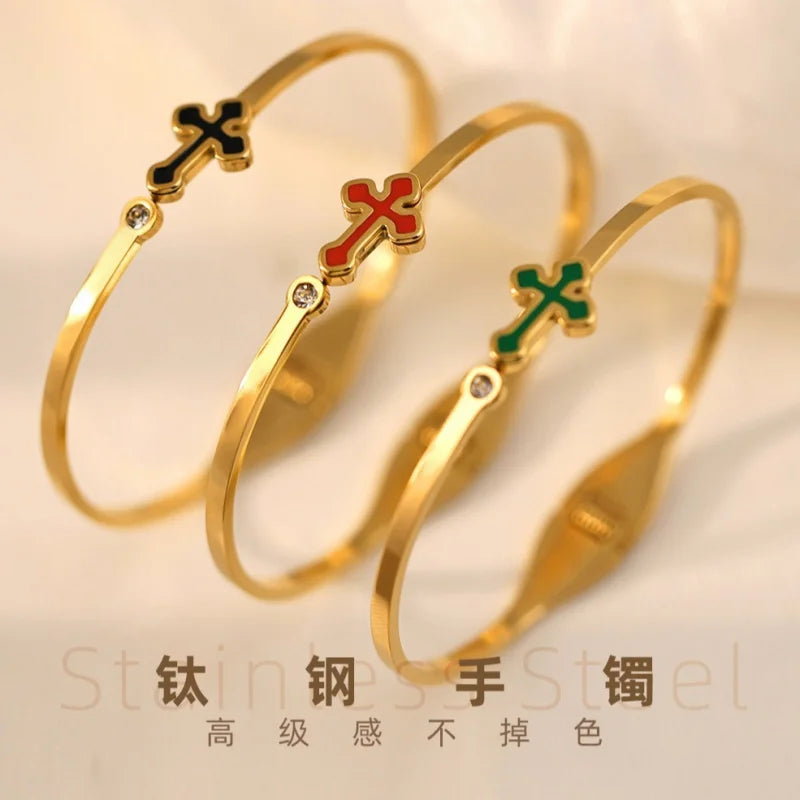 Cross Women's High Grade Gold Stainless Steel Bracelet