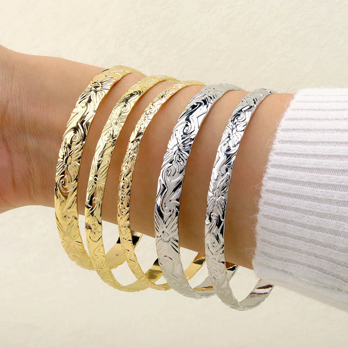 5MM 7MM 10MM Hot Sale Hawaii Gold Plated Copper Bracelet Hawaiian Bangle for Women Party