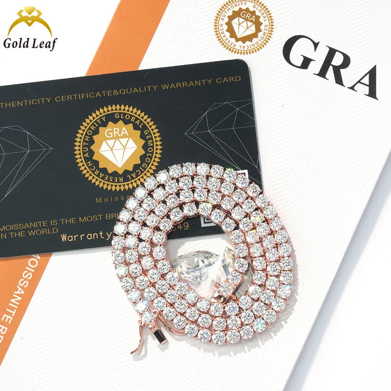 2mm- 6.5mm Lab Diamond 925 Silver VVS Moissanite Tennis Chain Necklaces