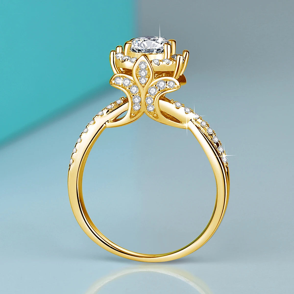 925 Sterling Silver Classic D Color VVS 1 Carat Moissanite Lab Diamond Ring