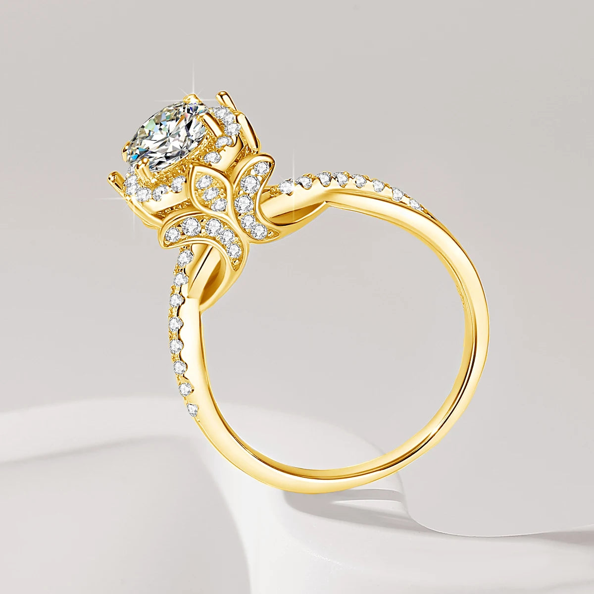 925 Sterling Silver Classic D Color VVS 1 Carat Moissanite Lab Diamond Ring